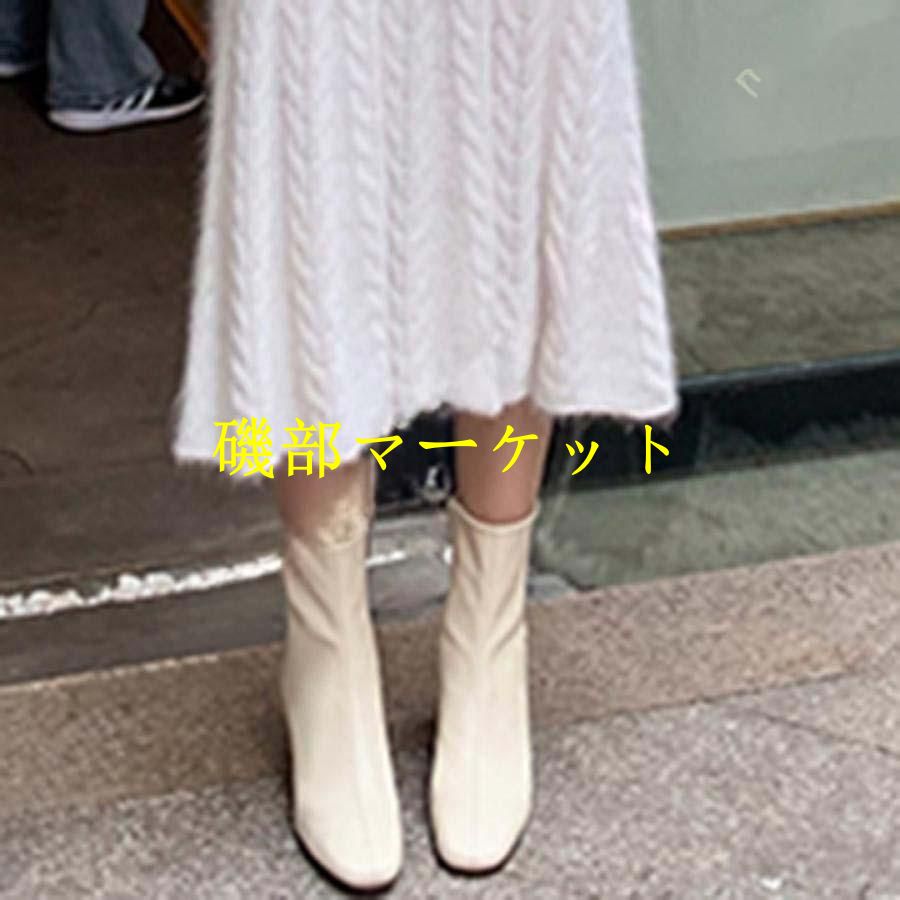 ショートブーツ ブーツ レディース 秋冬 ローヒール サイド ジップ 5cm 太 ヒール 美脚見せ スクエアトゥ アンクルブーツ ファスナー 歩きやすい 履きやすい