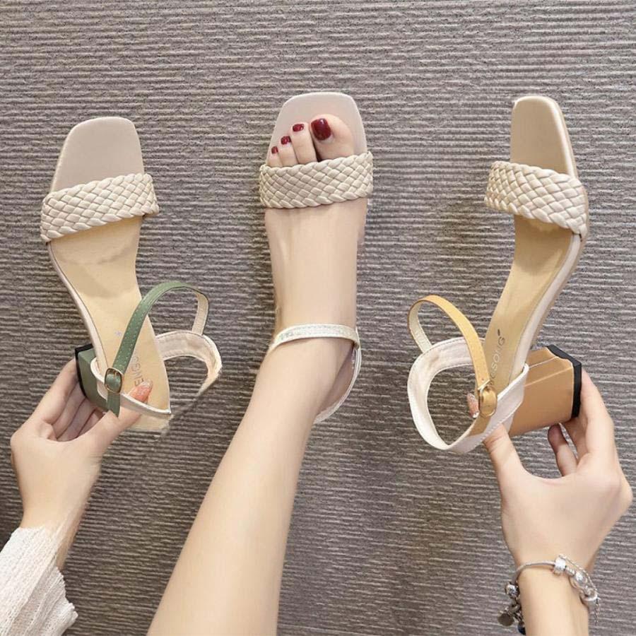 サンダル レディース 歩きやすい ハイヒール ストラップ 軽量 チャンキーヒール 6cm 太ヒール ファッション サンダル 靴 アンクルストラップ 疲れない
